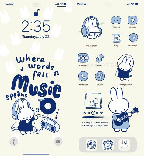 Miffy Theme Phone, Miffy Ios, Miffy Homescreen, Phone Decoration Ideas, Cute Phone Themes, Home Screen Customization, Miffy Icon, Light Aesthetic, Ipad Ios