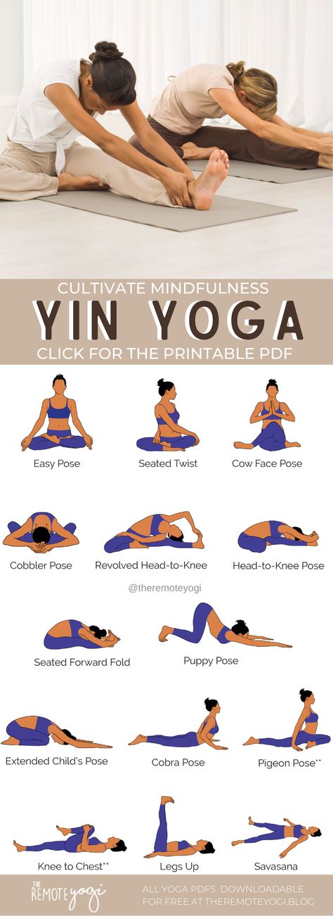 Enjoying More Yin in a Yang World! Yoga Workout Routine, Yin Yoga Sequence, Beginner Yoga Workout, Yoga Techniques, Yoga Sequence, Yoga Moves, Relaxing Yoga, Yoga Exercises, Easy Yoga Workouts