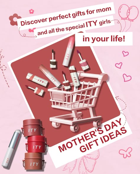 We've got something special for all the incredible women you adore!💐 Find the Perfect Gift for Mom & all of you at itycosmetics.com.🌷❣️🎁 #giftforher #mothersday #lipshades #giftideas #itycosmetics Cosmetics Graphic Design, Instagram Branding Design, Instagram Feed Planner, Beauty Video Ideas, Skin Aesthetics, Social Media Branding Design, Banner Design Inspiration, Social Templates, Calligraphy Art Print