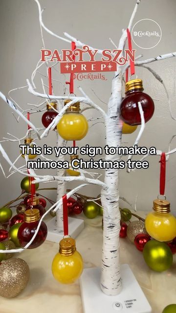 Cocktails (21+ to follow) on Instagram: "Who needs ornaments when you can have a Mimosa Christmas tree? 🥂🍊 Cheers your way to a bubbly holiday season 🎄 Make this for your next holiday party✨ #holidaycocktails #cocktails #christmas #christmascocktails #mimosa #hosting #hostingtips #hostingideas" Mimosa Bar Christmas, Christmas Ornament Drink, Christmas Mimosa Bar, Mimosa Christmas, Drink Tree, Cocktails Christmas, Christmas Drinks Recipes, Mimosa Tree, Holiday Hosting