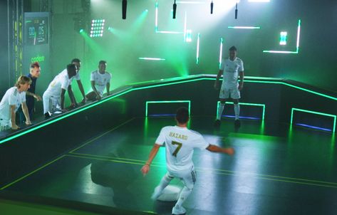 Codere × Real Madrid: Air Football - The FWA Fifa Qatar, Football Activity, Street Football, Sport Branding, Soccer Event, Football Themes, Air Hockey, Sport Hall, Interactive Installation