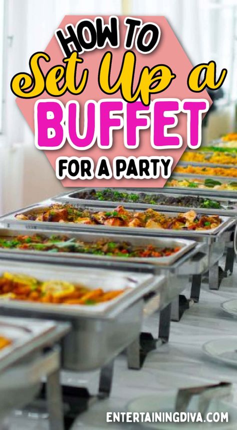 Dinner Party Buffet, Buffet Table Settings, Banquet Food, Party Buffet Table, Buffet Set Up, Catering Table, Catering Food Displays, Food Set Up, Buffet Table Decor