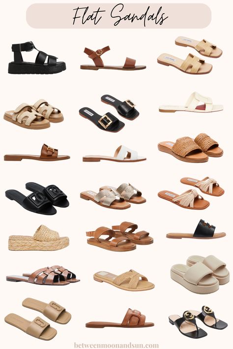 Step into summer with style with this guide to trendy Summer sandals! Whether you're seeking the perfect pair of flat sandals for beach days, trendy slide-ons for running errands, or chic heels for a night out, this post has your back. Get ready to elevate your warm-weather wardrobe with the hottest shoe trends and must-have styles! #SummerSandals #SpringSandals #VacationSandals #Flats #Slide-Ons #Heels #NeutralSandals Must Have Sandals, Trendy Sandals 2024, Summer Sandals 2024, Sandals 2024 Trends, Vacation Sandals, Neutral Sandals, Trendy Flats, Summer Sandals Flat, Trendy Sandals