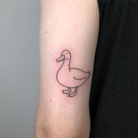 Goose Tattoo, Duck Tattoos, Couple Tattoos Unique, Simple Tattoo Designs, Gaming Tattoo, Simple Tattoo, Tattoo Designs For Girls, Funny Tattoos, A Duck