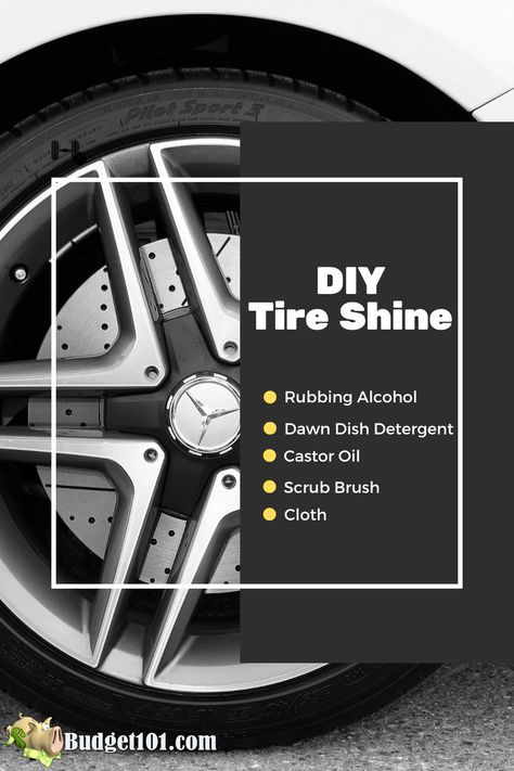 Homemade tire shine is a DIY solution to enhance the appearance of tires, providing a glossy finish and protecting against cracking and fading. #Budget101 Diy Tire Shine Homemade, Diy Tire Shine, Homemade Tire Shine, Diy Car Cleaning, Diy Tire, 2013 Mustang, Living Frugal, Tire Shine, Car Stereo Systems