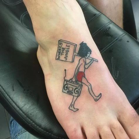 Jungle book Jungle Book Tattoo, Funny Small Tattoos, Dumbest Tattoos, Tattoo Journal, Tattoo Templates, Tattoo For Son, Symbol Tattoos, Book Tattoo, Funny Tattoos