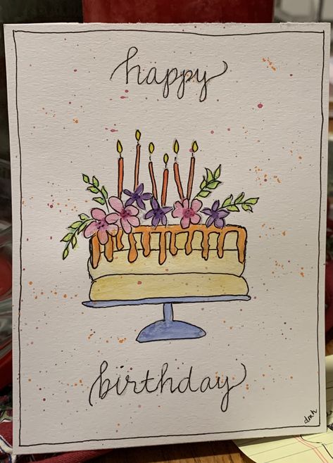 Cute Simple Happy Birthday Cards, Bday Cards Homemade, Birthday Card Ideas For Sister Diy, Birthday Cards Simple Handmade, Mom Bday Cards Diy, Mothers Birthday Drawings, Birthday Card Ideas For Granny, Birthday Card For Mom Handmade, Birthday Card For Grandma Diy