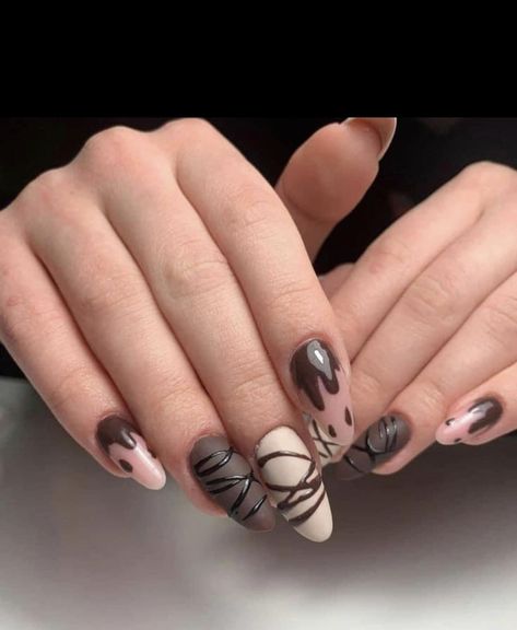 Chocolate Nails, Nail Art Color, La Nails, Nail Design Inspiration, Valentine Chocolate, Art Color, Valentines Nails, Stylish Nails, Nail Ideas