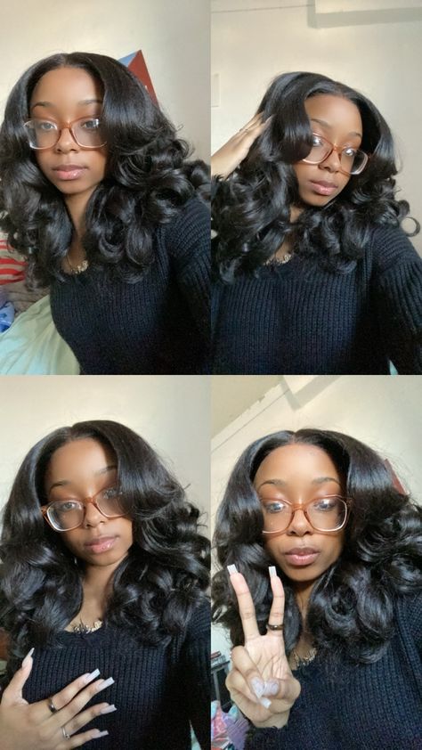 Curtain Bangs Wig Install, Synthetic Wigs For Black Women, Braids For Wigs Install, Y2k Wigs, Synthetic Hairstyles, Synthetic Wig, Synthetic Wig Install, Wig Tiktok, Products For Wig Install