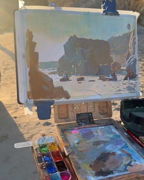 Michael Relth on Instagram: "painting at el matador  —- #gouache #gouachepainting #painting #pleinair #gouachepleinair #pleinairpainting" Museum Sketch, Vs Drawing, Nature Photography Animals, Huge Art, Evans Art, Ap Studio Art, Instagram Painting, Gouache Illustrations, Watercolor Poster