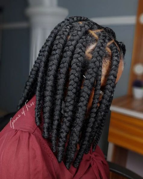 A Lot Of Braids, Braiding Patterns, Individual Braids, Short Box Braids Hairstyles, Big Braids, Short Box Braids, Hair Adviser, Goddess Braids Hairstyles, Bob Braids