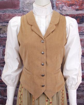 Frontier Classics Kate Vest | Wild West Mercantile 1800s Wild West Fashion, Wild West Women Fashion, Wild West Clothes, Wild West Outfit Women, Wild West Clothing, Wild West Fashion, Little Women Costumes, Wild West Outfits, Working Equitation