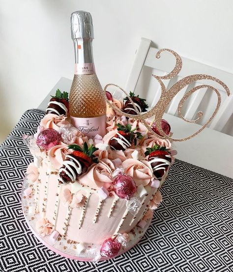 Prosecco Cake, Hello Cake, Alcohol Birthday Cake, 30th Birthday Cake, 21st Cake, 21st Birthday Cakes, 30 Birthday Cake, Elegant Birthday Cakes, 18th Birthday Cake