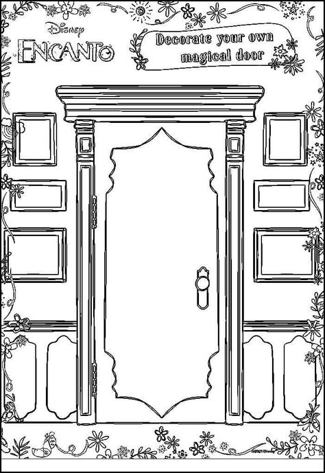 Magical Door Encanto coloring page Encanto Classroom, Encanto Door, Encanto Coloring, Encanto Movie, Poppy Coloring Page, Magical Door, Encanto Birthday Party, Madrigal Family, Color By Number Printable