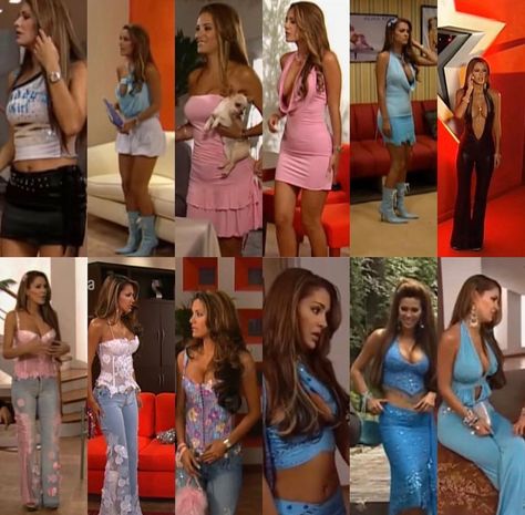 Rebelde Alma Rey Outfits, Latina Y2k Fashion, Early 2000s Fashion Latina, 2000s Telenovelas Outfits, Ninel Conde Outfits, Alma Rey Outfits, Alma Rey Rebelde Outfits, Telenovela Aesthetic, 2000 Latina Fashion