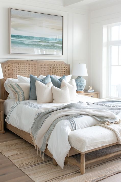 130+ Serene Coastal Bedroom Decor Ideas Calming Coastal Bedroom, Kids Beach Room, Charleston Bedroom, Modern Coastal Bedroom Ideas, Coastal Guest Bedroom, Florida Bedroom, Coastal Bedroom Decor, Costal Bedroom, Modern Coastal Bedroom