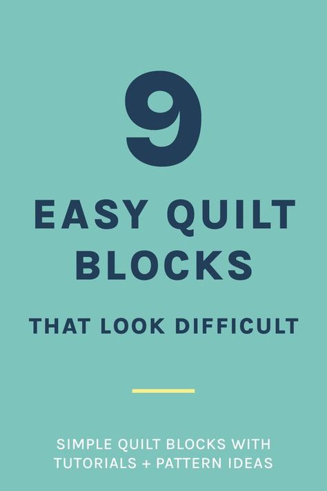 Learn how to make stunning quilt blocks that are easy to make but look hard! We've put together instructions on how to make each block. They're so simple to make, they only look hard. Album Quilt Block Pattern, Easy 10 Inch Quilt Block Patterns Free, Easy Quilts That Look Complicated, Quilt Blocks Easy Free Pattern Simple, Large Quilt Blocks, Quilt Block Patterns Easy, Simple Quilt Blocks, Block Quilt Patterns, Easy Quilt Blocks