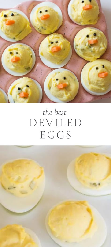 Get the secret to making the best deviled eggs! Make them even better by dressing them up for Easter as a sure way to create a showstopper appetizer. Deviled Eggs Decoration Ideas, Deviled Eggs With Miracle Whip, Best Deviled Eggs Recipe, Deviled Eggs With Relish, The Best Deviled Eggs, Quick Vegetarian Recipes, Easter Deviled Eggs, Devilled Eggs Recipe Best, Easter Party Food