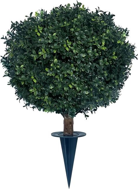 Amazon.com - Artificial Boxwood Ball Bush 27" Tree One BLONYUVC UV Resistance Rated with Spike. Easy to Push in The Ground.Plant Looks Great in a Planter Anywhere. Indoor/Outdoor Decor Boxwood Balls, Front Garden Ideas, Artificial Boxwood, Front Garden, Garden Ideas, Looks Great, Indoor Outdoor, Outdoor Decor, Plants