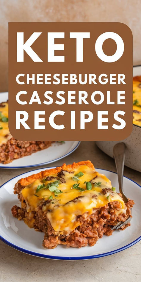 Craving a cheeseburger but watching your carbs? This Keto Cheeseburger Casserole is the answer! With a cheesy, savory flavor, it's a satisfying and healthy twist on your favorite comfort food. Keto Hamburger Meat Recipes Crock Pot, Keto Cheeseburger Meatloaf, Keto Burger Casserole, Low Carb Sloppy Joe Casserole, Healthy Hamburger Recipes Low Carb, Keto Recipes Hamburger Ground Beef, Keto Cheeseburger Pie, Hamburger Low Carb Recipes, Keto Recipes With Hamburger Meat