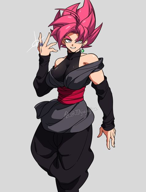 Fem Goku Black, Dragon Ball Female Saiyan, Dragonball Oc Male, Dragon Ball Genderbend, Goku Black Female, Female Vegito, Female Saiyan Oc, Goku Black Cosplay, Dbz Art Goku