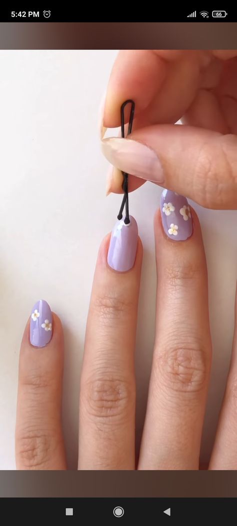 Nail Flower, Lilac Nails, Beauty Hacks Nails, Manikur Kuku, Hello Nails, Nails For Bride, Cute Simple Nails, Summer Nail Art, Flower Nail Designs