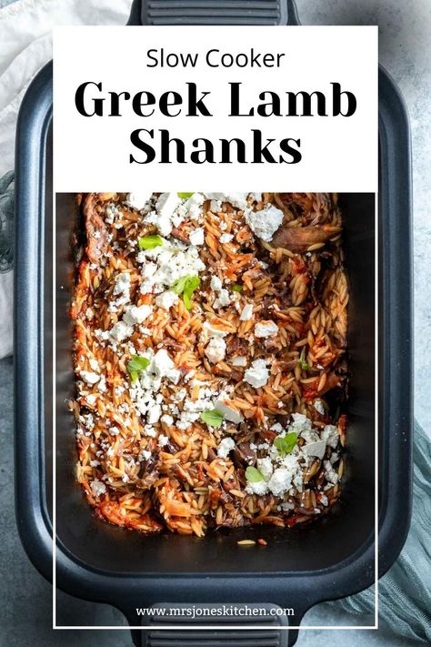 Lamb Shank Recipe Greek, Greek Lamb Shanks Recipe, Lamb Shank Recipe Slow Cooker, Greek Lamb Shanks, Pasta And Feta, Puy Lentil Recipes, Lamb Slow Cooker Recipes, Lamb Ragu Recipe, Pressure Cooker Lamb