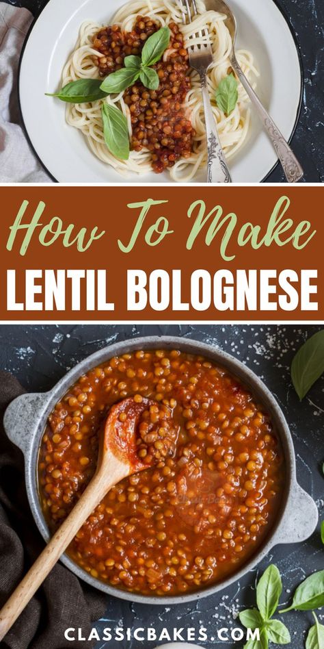 Bolognaise Recipe, Green Lentil Recipes, Traditional Bolognese, Vegetable Pasta Recipes, Lentil Recipes Healthy, How To Cook Lentils, Garlic Carrots, Spaghetti Bolognese Recipe, Delicious Spaghetti