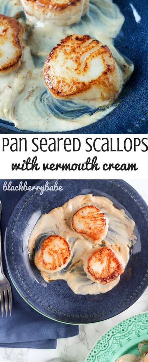 Vermouth Sauce, Coquille St Jacques, Pan Seared Scallops, Seared Scallops, Best Seafood Recipes, Scallop Recipes, Fish Recipes Healthy, Scallops Seared, Seafood Dinner