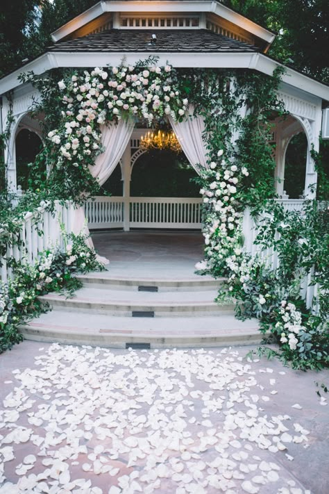 Flower Gazebo Wedding, Wedding Gazebo Decorations Outdoor, Wedding Gazebo Flowers, Gazebo Wedding Ceremony, Gazebo Wedding Decorations, Gazebo Decor, Wedding Gazebo, Gazebo Decorations, Disneyland Wedding