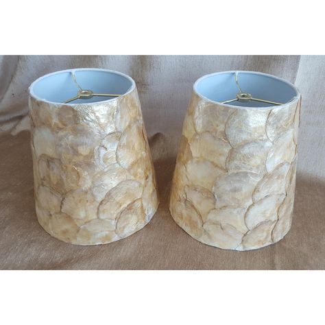 A Pair- Designer Capiz Shell Lampshades | Chairish Capiz Lampshade, Shell Lampshade, Art Deco Lamp Shades, Lamps Diy, Shell Lamp, Deco Lamp, Art Deco Mirror, Capiz Shell, Diy Upcycle