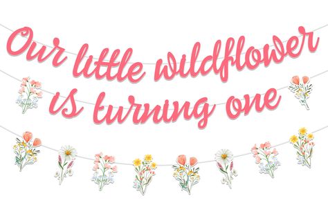 PRICES MAY VARY. Package Includes: You will receive 1 x our little wildflower is turning one banner, one piece is 5.2 x 3.9 inches, 1x wildflower banner garland, one piece is 5.5 x 3.7 inches, which can help you hold your little girl wildflower 1st birthday party Easy to Use: Our little wildflower is turning one banner is pre-punched, needs to be assembled by yourself, wildflower banner garland is pre-assembled, you can use it directly; Then you can hang it anywhere you like, such as door, windo Wildflower Birthday Decorations, Two Wildflower Birthday Party Girl, Wild Flower One Birthday Party, Our Wildflower Is Turning One, Wild One Wildflower Birthday, Wild Flower First Birthday Girl, Wildflower First Birthday Girl Decorations, Wildflower One Year Birthday Party, Wildflower Birthday