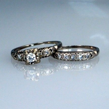 1940's Budget Engagement Rings, Antique Style Engagement Rings, Princess Diamond Engagement Rings, Dream Engagement Rings, Diamond Wedding Ring, Wedding Rings Vintage, Antique Engagement Rings, Engagement Bands, Art Deco Diamond