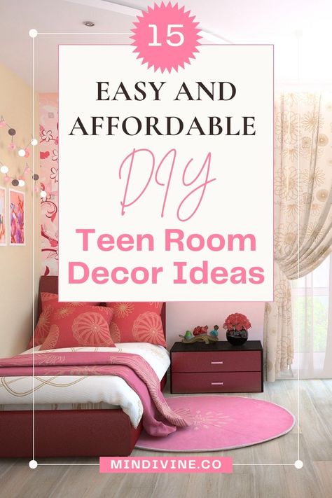 Looking for ways to spruce up your teen's room? Dive into these 15 DIY decor ideas that are perfect for creating a personalized space that reflects her unique style! Diy Teen Girl Room Decor, Diy Teen Room Decor, Diy Room Decor For Girls Teenagers, Teen Room Decor Ideas, Teenage Girl Room Ideas, Inspiring Room Decor, Diy Teen, Teenage Girl Room