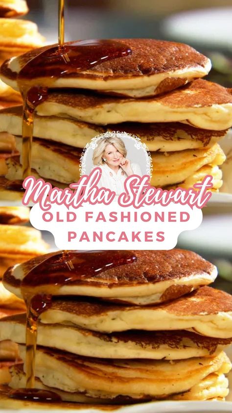 Martha Stewart Old Fashioned Pancakes​ Martha Stewart Pancakes Easy, Easy Martha Stewart Recipes, One Egg Pancake Recipe, Pancakes With Milk, Martha Stewart Pancake Recipe, Old Fashion Pancakes, Pancake Recipe Martha Stewart, Pancakes Recipe Fluffy, Martha Stewart Pancakes