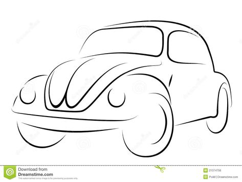 Photo about Vector car black colour on white background. Illustration of motorized, cartoon, objects - 21374756 Vw Beetle Drawing, Beetle Cartoon, Beetle Drawing, Vw Beetle Convertible, Vw Ideas, Vw Art, Bug Tattoo, Beetle Car, Beetle Convertible