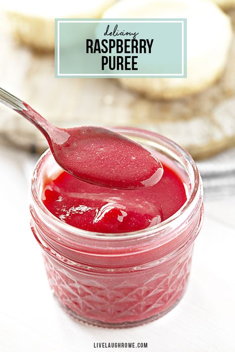 Raspberry Puree For Cheesecake, How To Make Puree, How To Make Fruit Puree, Raspberry Puree Recipe For Drinks, Berry Puree Recipe, Raspberry Sauce Recipe, Pureed Food, Raspberry Puree, Raspberry Coulis