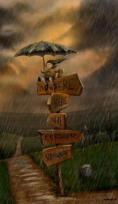 Nowhere, here, there, everywhere, somewhere... Umbrella Art, Dancing In The Rain, Pics Art, In The Rain, Whimsical Art, Rainy Days, The Rain, Rainy Day, Surrealism