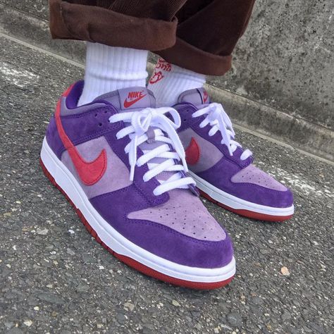 Purple Dunks Aesthetic, Plum Dunks Outfit, Nike Jordan Low, Shoe Essentials, Concept Sneakers, Dunk Outfit, Nike Dunk Low Sp, Dunks Outfit, Replica Sneakers