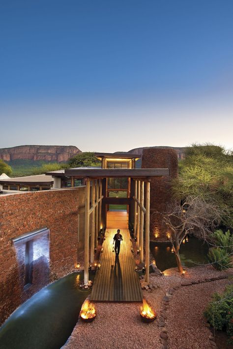 Marataba Safari Lodge - South Africa Nestled... Safari House, Lodge Exterior, African Lodge, Lodges South Africa, Lodges Design, African Lodges, Bush Lodge, Luxury Safari Lodge, Lodge Design