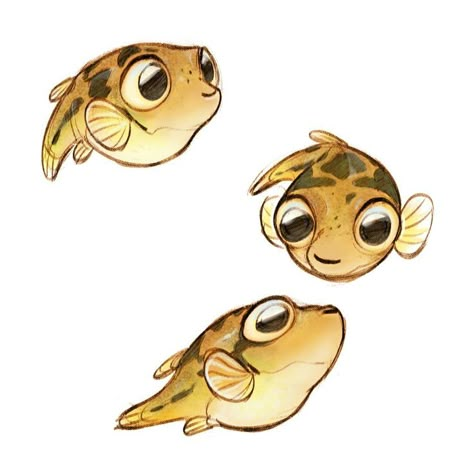 Cute Fish Character Design, Cute Pufferfish Drawing, Fish Cute Drawing, Pufferfish Illustration, Funny Fish Drawing, Cartoon Fish Drawing, Pufferfish Drawing, Pufferfish Art, Puffer Fish Drawing