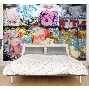 Wallpaper On Furniture, Rock Bedroom, Graffiti Wall Mural, Spray Paint Wall, Monster Wall, Brick Wallpaper Roll, Wall Murals Painted, Graffiti Murals, Graffiti Wallpaper