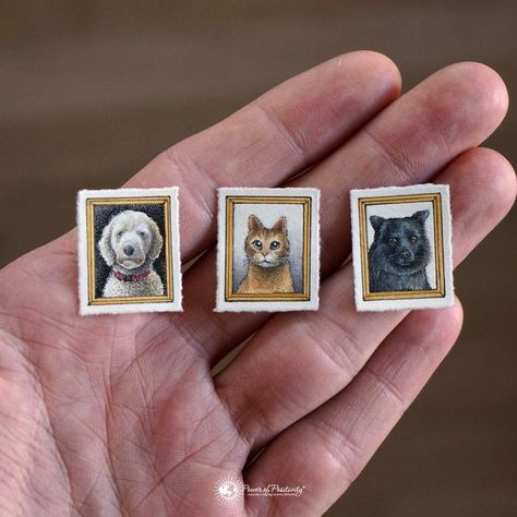 Mini Pet Portrait, Mini Portrait, Room Pics, Random Doodles, Watercolor Pet Portraits, Miniature Dogs, Miniature Portraits, Painting Inspo, Animal Painting