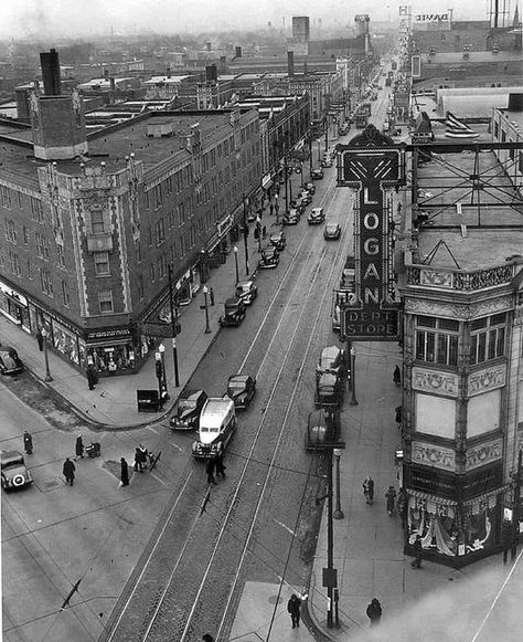 Chicago History | Milwaukee, Diversey & Kimball Chicago | Facebook Chicago History Photos, Chicago Pictures, Chicago History, Chicago Photos, History Photos, Windy City, Street Scenes, Milwaukee, Vintage Photos