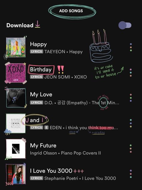 Spotify Birthday, Always Lyrics, Happy Birthday Lyrics, Happier Lyrics, Haha Quotes, Music Doodle, Cutie Quote, Messages For Friends, Music Happy