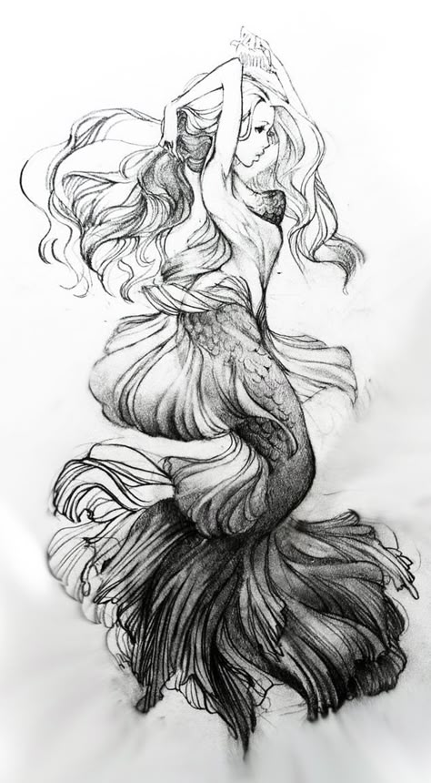 Love this mermaid but cannot find the source or artist. Please comment if you know :) Theme Tattoo, Mermaid Drawings, Mermaid Tattoo, Mermaid Tattoos, Mermaids And Mermen, Mermaid Life, Desenho Tattoo, Mermaid Art, Arte Fantasy