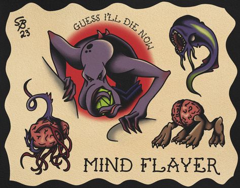 #tattoo #tattooideas #tattooart #dnd5e #dnd #americantraditionaltattoos #mindflayer# #tattoos #tattoodesign #tattoosforwomen #tattoosformen Mindflayer Tattoo, Mind Flayer Tattoo, Mindflayer Dnd, Beholder Tattoo, Arcane Tattoo, Traditional Tattoo Stencils, Mind Flayer, Tattoo Stencils, Art References