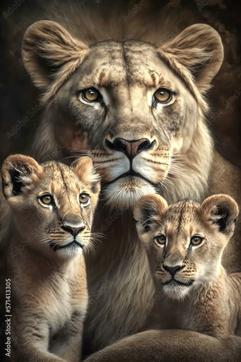 Lion Drawings, Lioness And Cub Tattoo, Lion Cub Tattoo, Cubs Wallpaper, Lioness And Cubs, Cubs Tattoo, Tattoo Lion, Lioness Tattoo, Lion Cubs