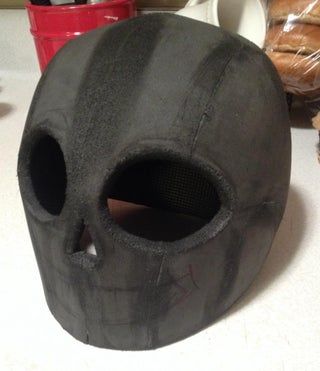 Sans Mask Tutorial : 10 Steps - Instructables Sans Mask, L E D Lights, Foam Cosplay, Sans Cosplay, Mod Podge Fabric, Diy Skulls, Fabric Stiffener, Foam Head, Mask Tutorial