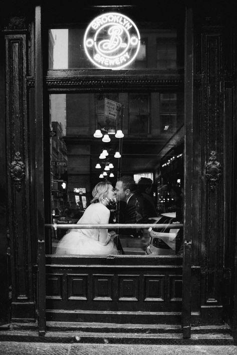 New York Wedding Photography, Winter City Elopement, Elopement Winter, Brooklyn Elopement, Samm Blake, Central Park Elopement Nyc, Nyc Winter Elopement, City Elopement Ideas, Vintage City Wedding